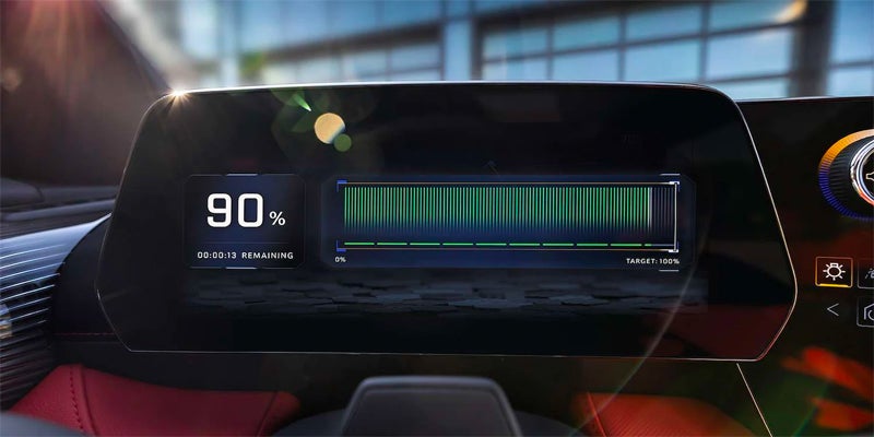 View of battery percentage indicator