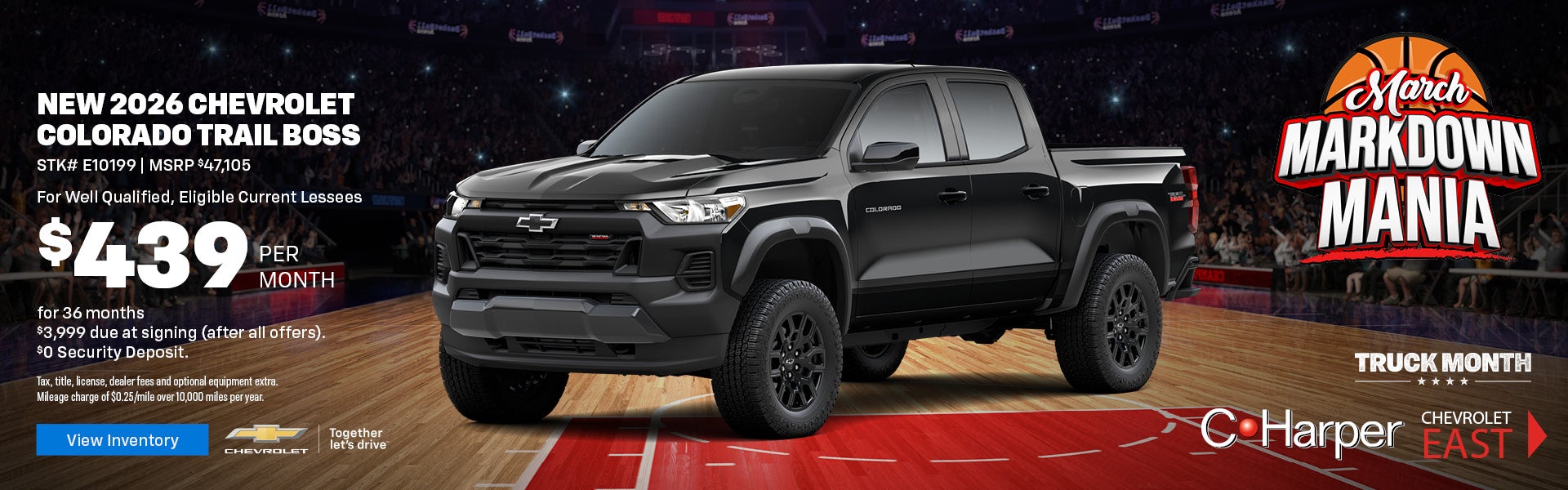 Lease a new 2026 Chevy Colorado for $439/mo