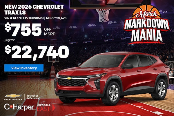 Save up to $755 off MSRP on a new 2026 Chevy Trax in New Alexandria, PA